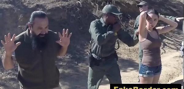  Border patrol agent buries dick into latina&039;s tight cunt